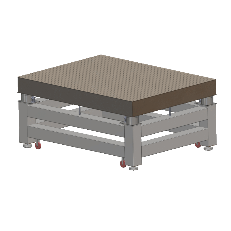 Anti Vibration Table Onauto Levelling Pneumatic Isolation With High Vibration Isolation With Steel Cabinets And Castors, Series DIT-AHL-CDC