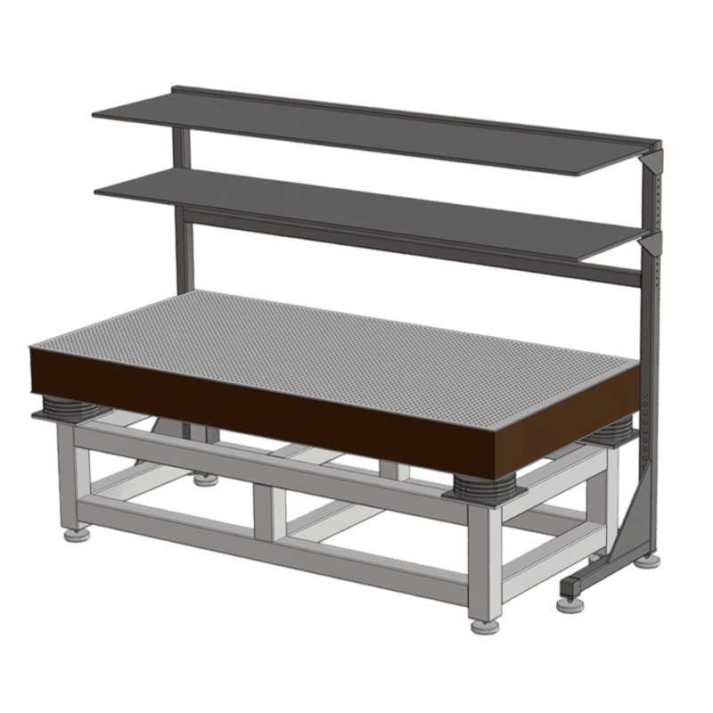 Anti Vibration Table On Air Spring With Manual Levelling With Granite Tabletop & Top Storage, Series DIT-AS-GSR