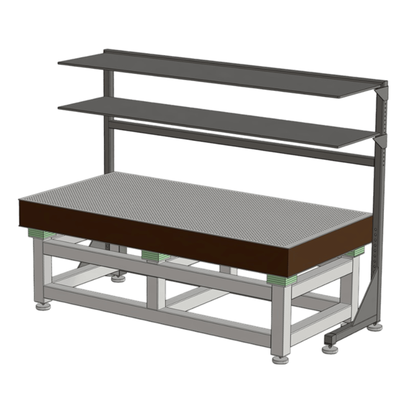 Anti Vibration Table, Elastomeric Vibration Isolation With Granite Tabletop & Top Storage, Series DIT-E-GSR